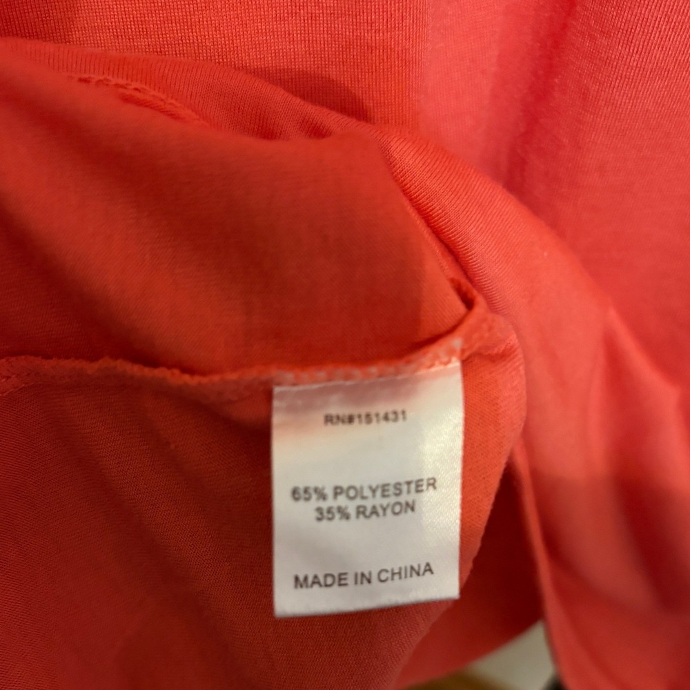 Jordann V-Neck Pocket Tank Top Coral Orange Sleeveless Shirt Womens 2XL - Picture 7 of 8